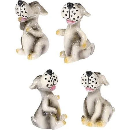 Knorr Prandell Hund, 3 cm, grau, 4er Set