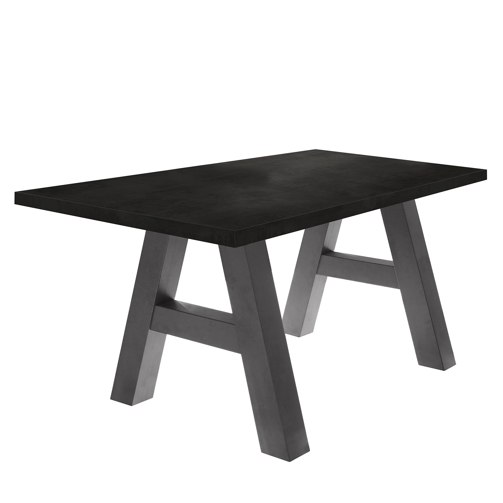 Esstisch - Schwarzstahl-graphit - 140 cm breit