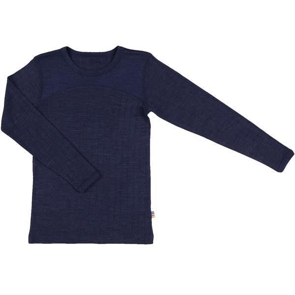 Uld/Silke Rib Marine Bluse - Joha → Luksusbaby.dk