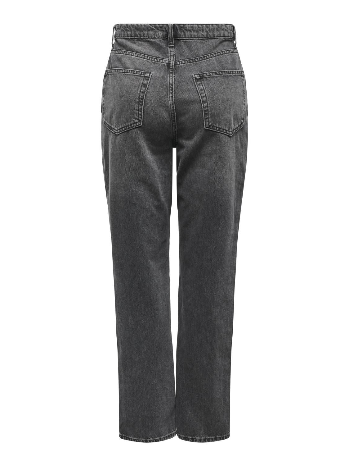 ONLROBYN Mittlere Taille Gerade geschnitten Jeans Dark Grey Denim