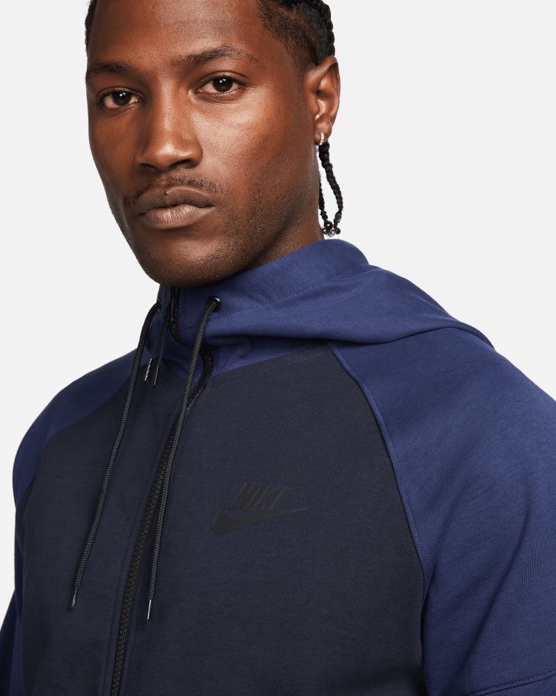 Sweat zippé à capuche Nike Sportswear Essential Bleu Marine & Noir pour homme