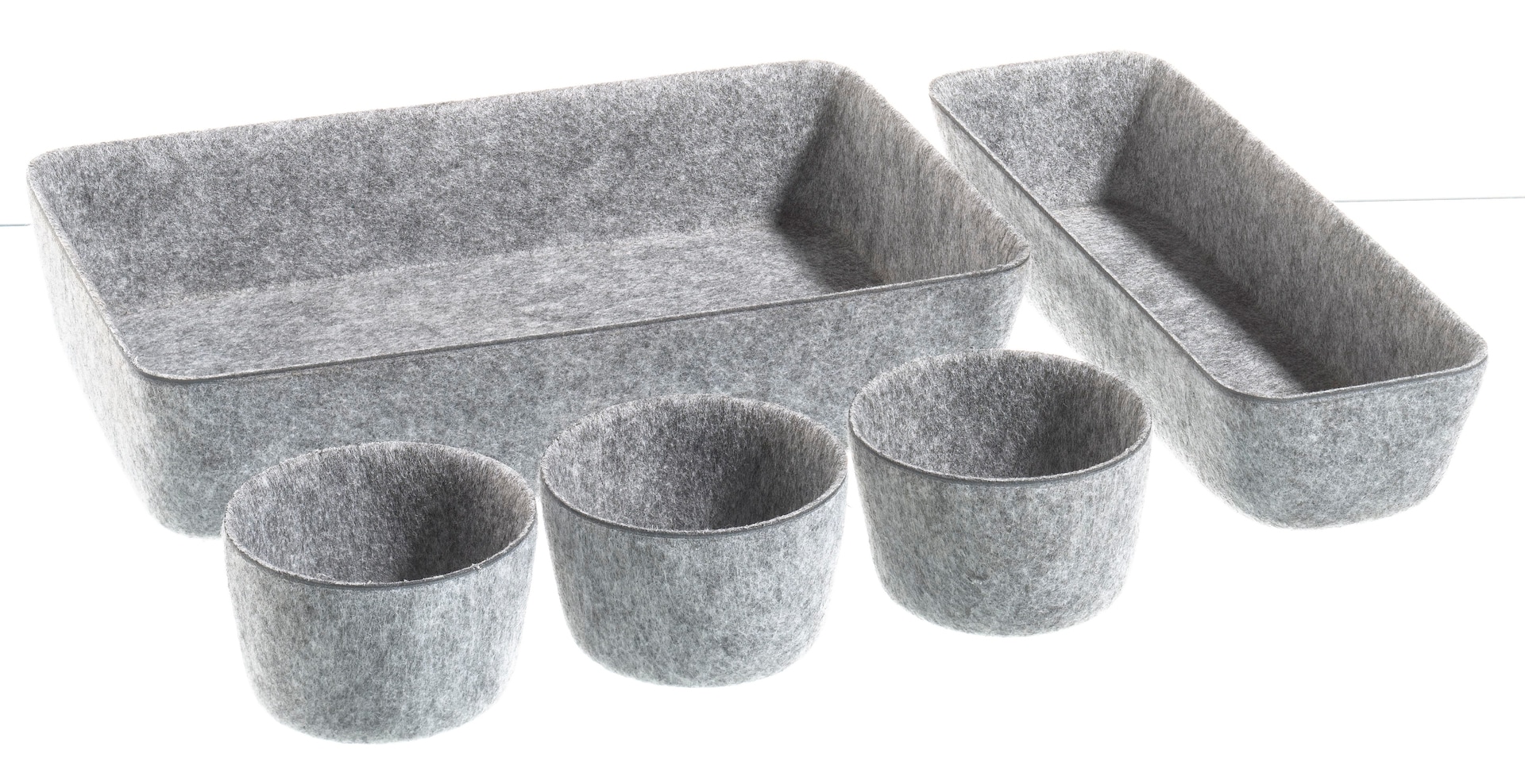 casaNOVA Schreibtisch-Organizer-Set 5-teilig Filz grau
