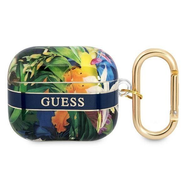 Guess Gua3Hhflb AirPods 3 Cover Niebieski/blue Flower Strap Collection