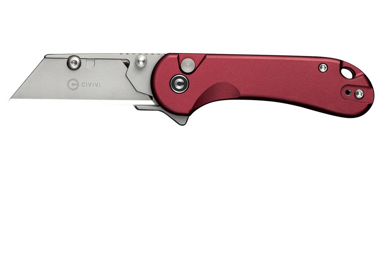 Civivi Elementum Utility C23039B-5 Burgundy Aluminium, Stonewashed Blade Holder, Plain 6Cr Blade, utility zakmes