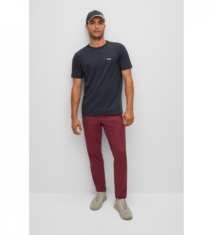 Camiseta com o logotipo da BOSS na cor azul marinho