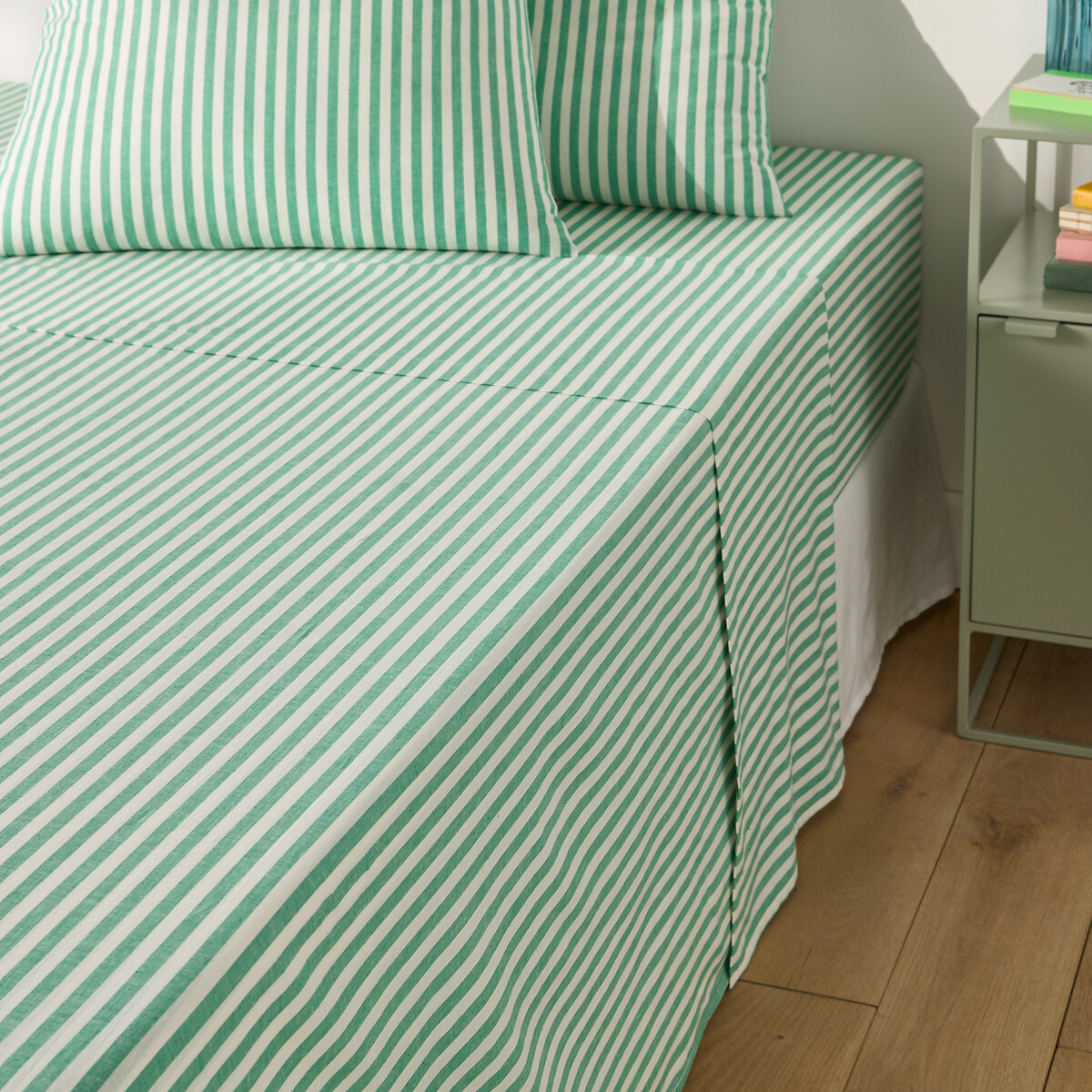 LA REDOUTE INTERIORS<br>Lençol plano de algodão, verde, Soizic