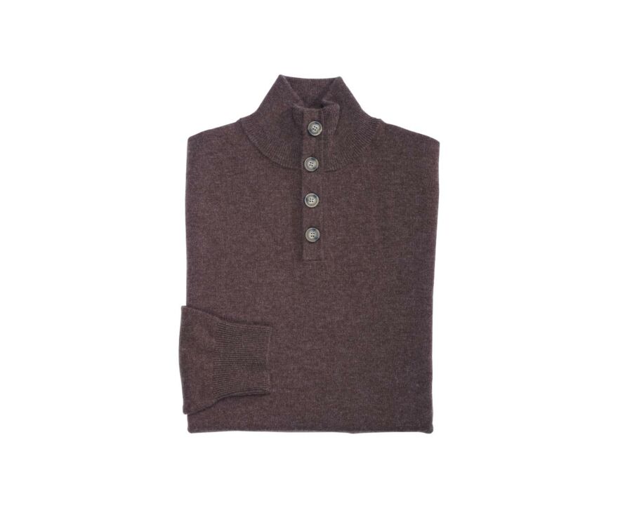 Pull laine col montant homme Marron Brun - KILTAN