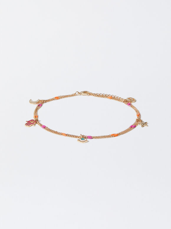 Pulseira/Tornozeleira com Berloques - Multicolorida