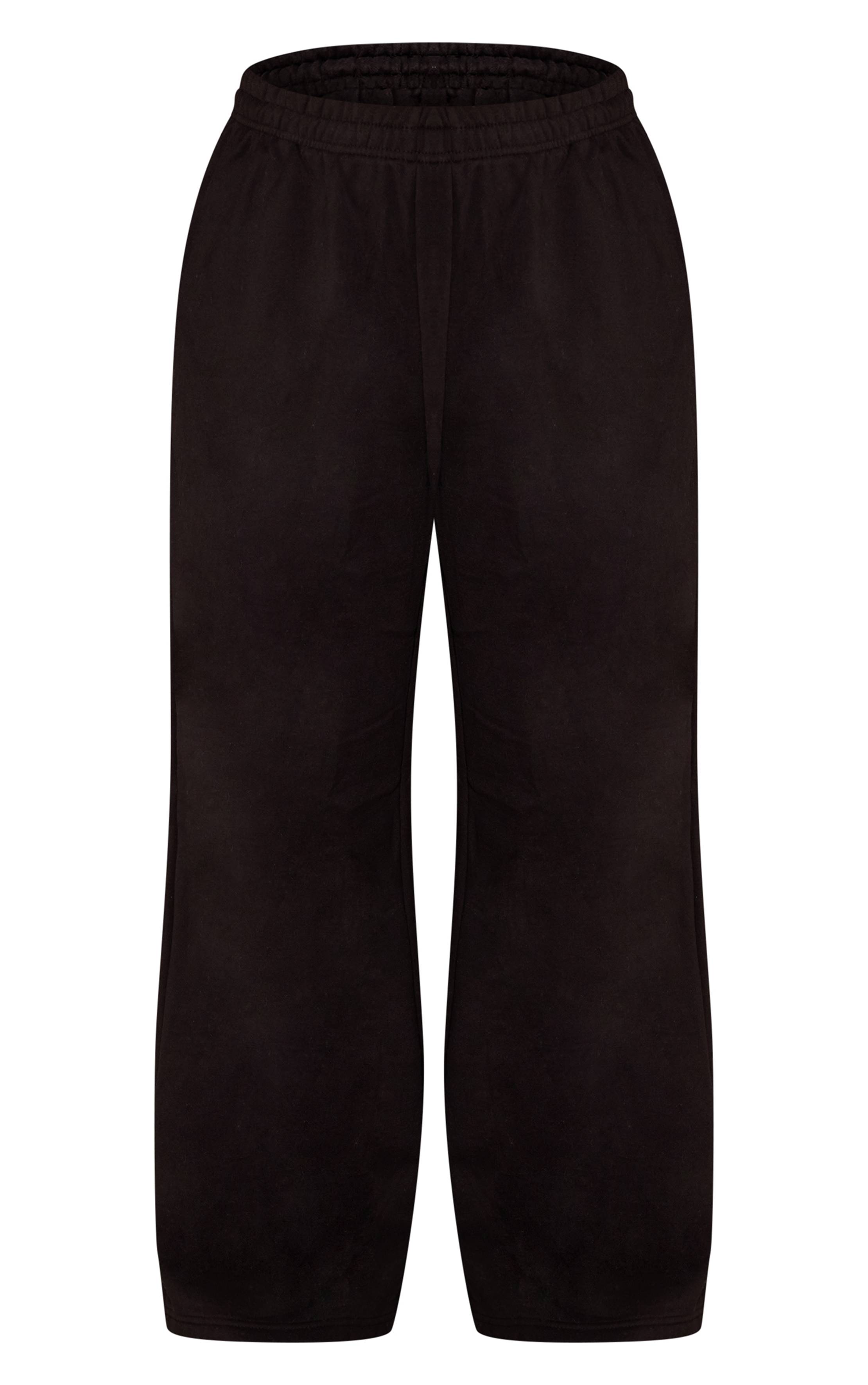 Bleu Nuit Pantalon De Jogging Droit En Molleton De Coton Grande Taille