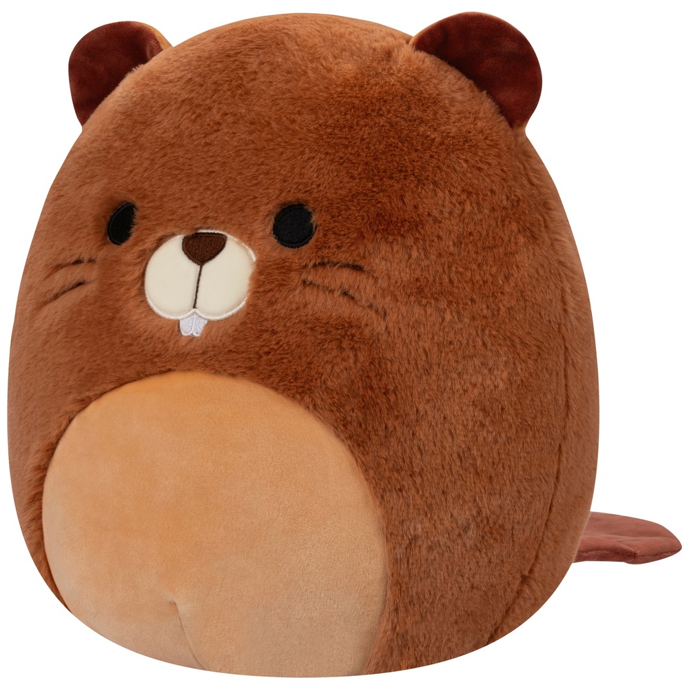 Original Squishmallows Fuzz-a-Mallows 30cm Chip der Biber Plüschtier