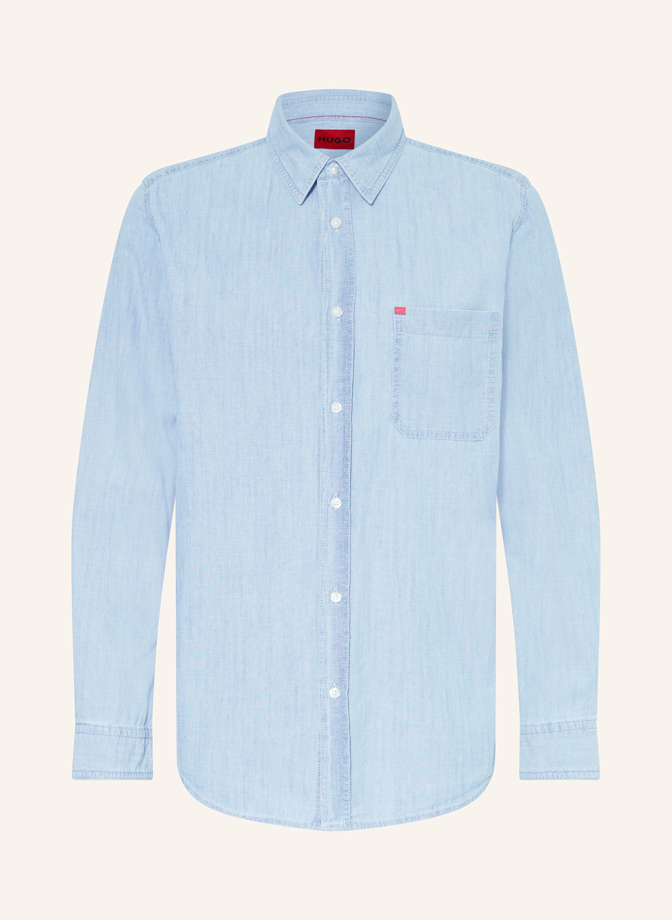 HUGO Hemd ERILLO Oversize-Fit in Jeansoptik