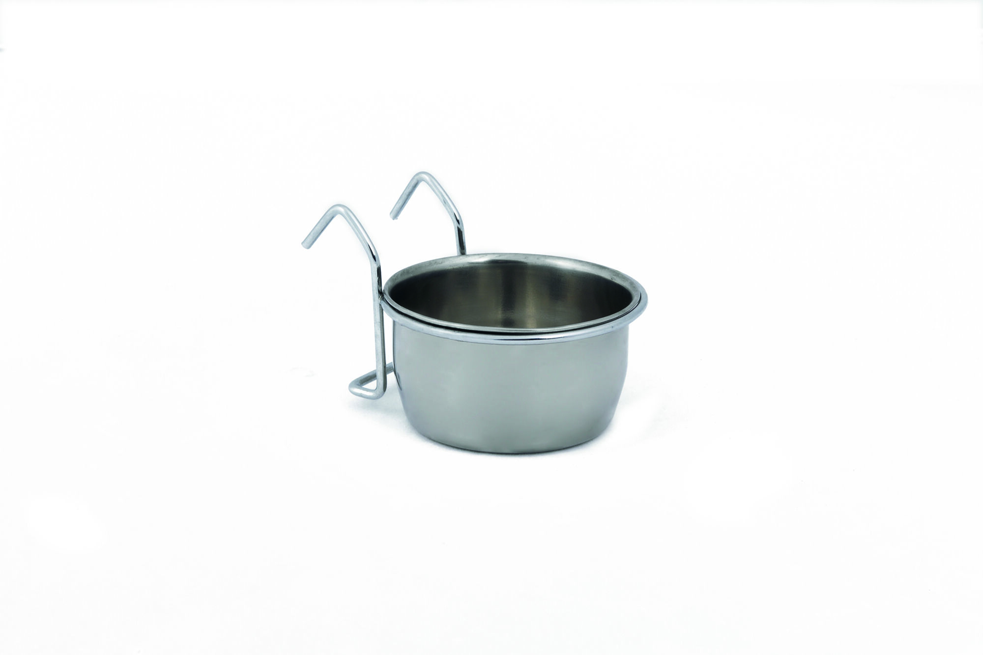 Beeztees Coopcup Inox met houder 0,2L - vogel verzorgen - Zilver - 5.7x8x14 cm