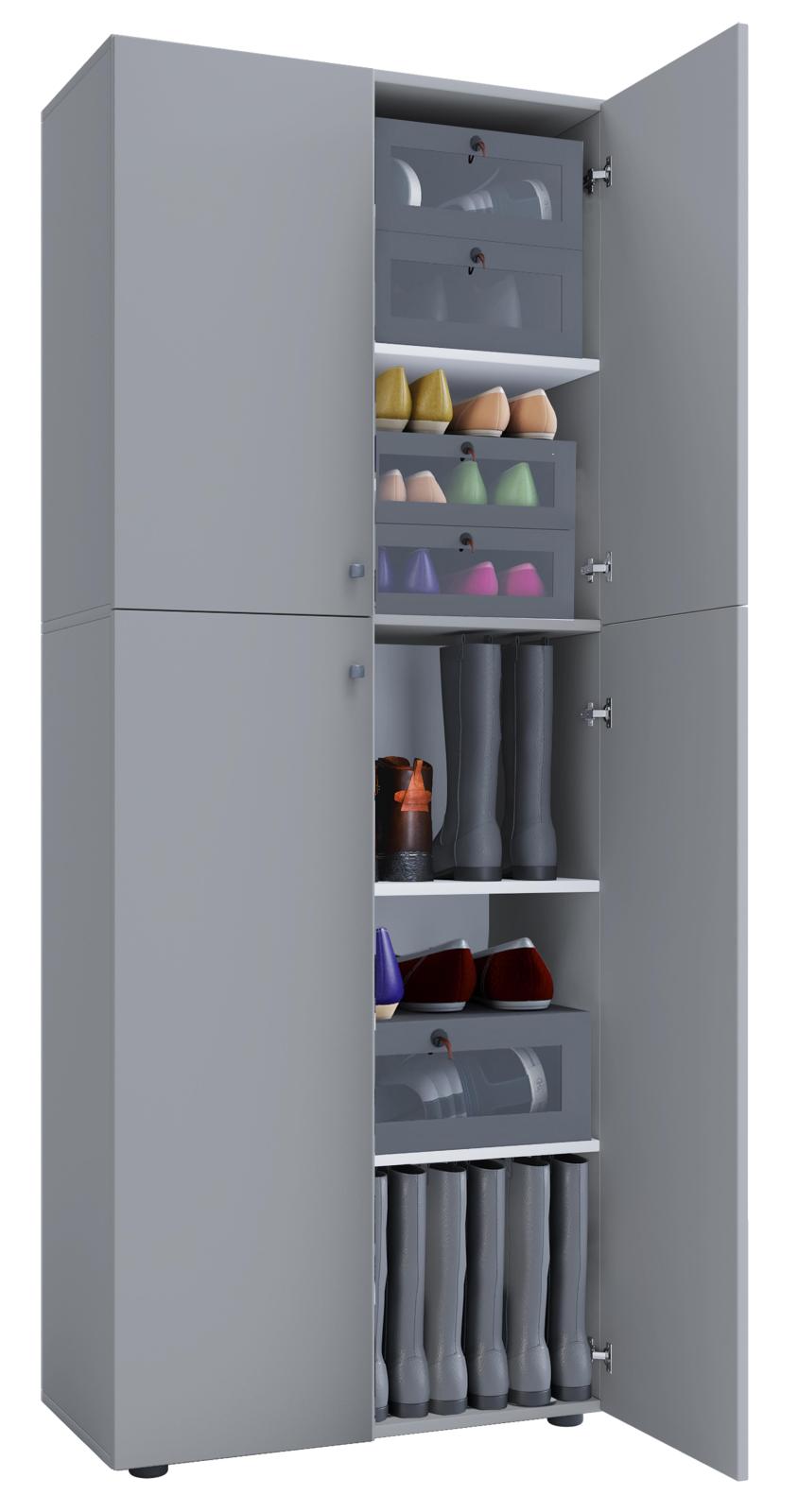 Mehrzweckschrank LONA XXL - grau - Holz - 184 cm