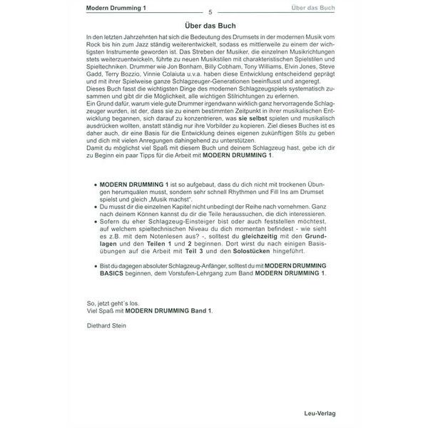 Leu Verlag D.Stein Modern Drumming 1 Schlagzeugschule