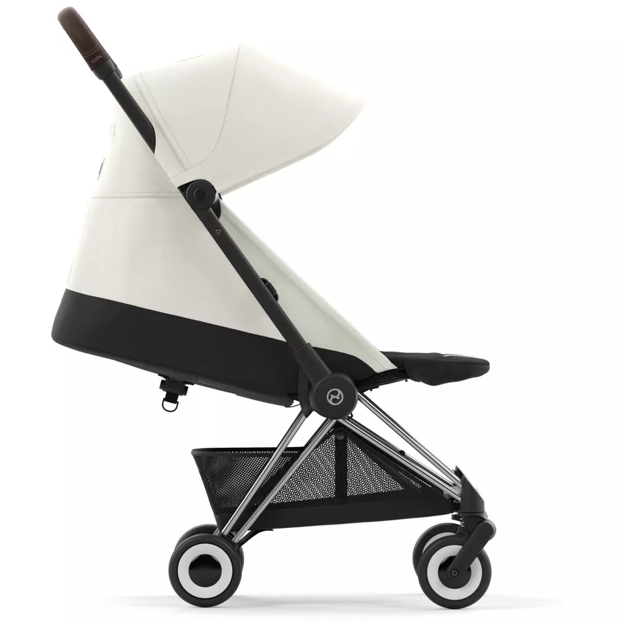 cybex PLATINUM Buggy Coya Chrome Dark Brown Off White inklusive Babyschale Cloud T I-Size Mirage Grey und Adapter