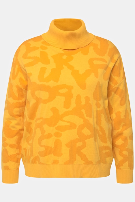 Pullover, Buchstaben, gerippter Rollkragen, Langarm