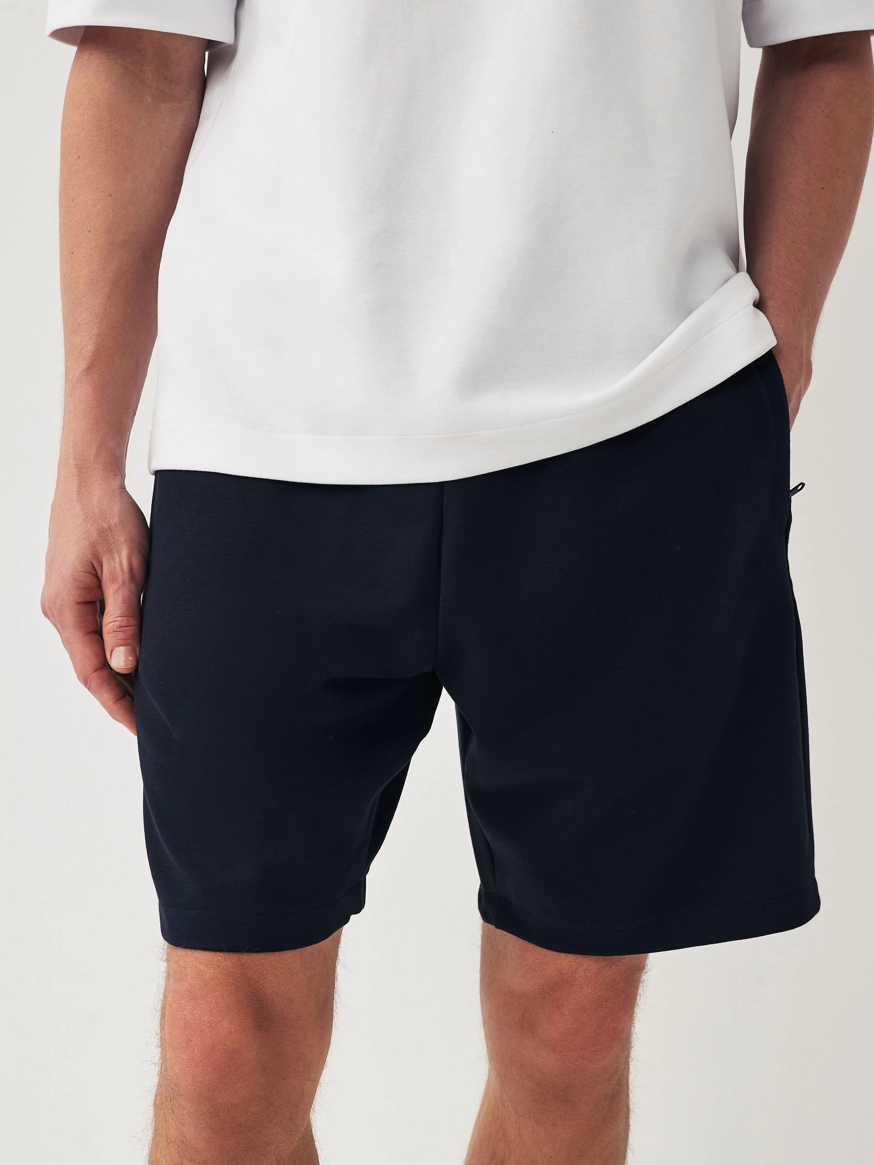 Leisteenkleurig/marineblauw - 2 jersey shorts met ritszakje