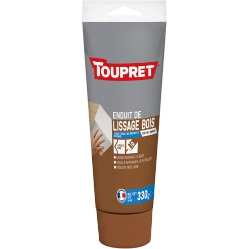 Enduit lissage bois pâte intérieur extérieur 330g blanc