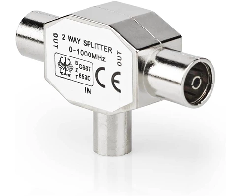 Nedis Coax Adapter Coax Hane - 2x Coax Hona Silver