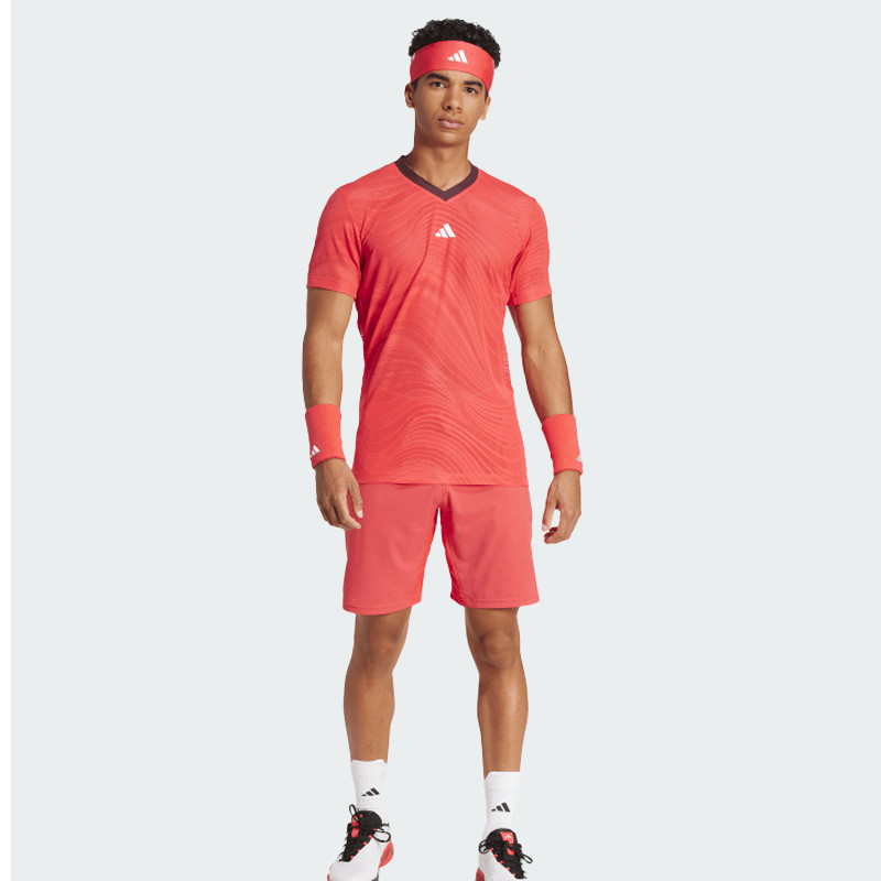 Tee-shirt de tennis homme Adidas Pro Freelift rouge fluo Open d'Australie