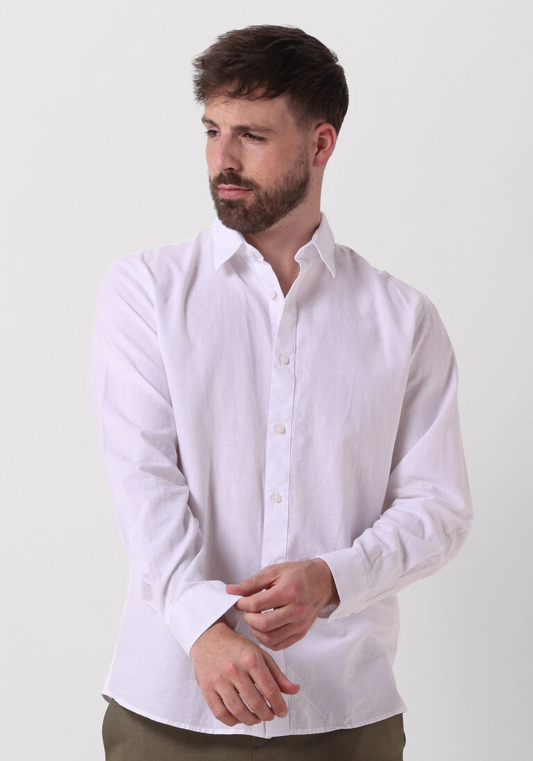 SELECTED HOMME witte selected homme casual overhemd slhslimnew-linen shirt ls noos