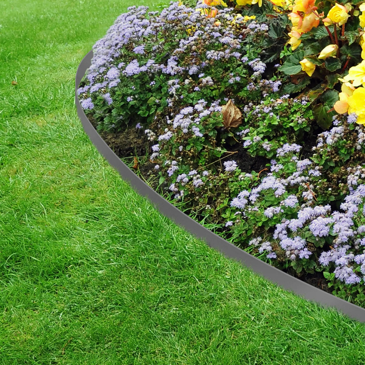 Bordurette de jardin flexible 10 M gris anthracite hauteur 5 CM + 30 piquets