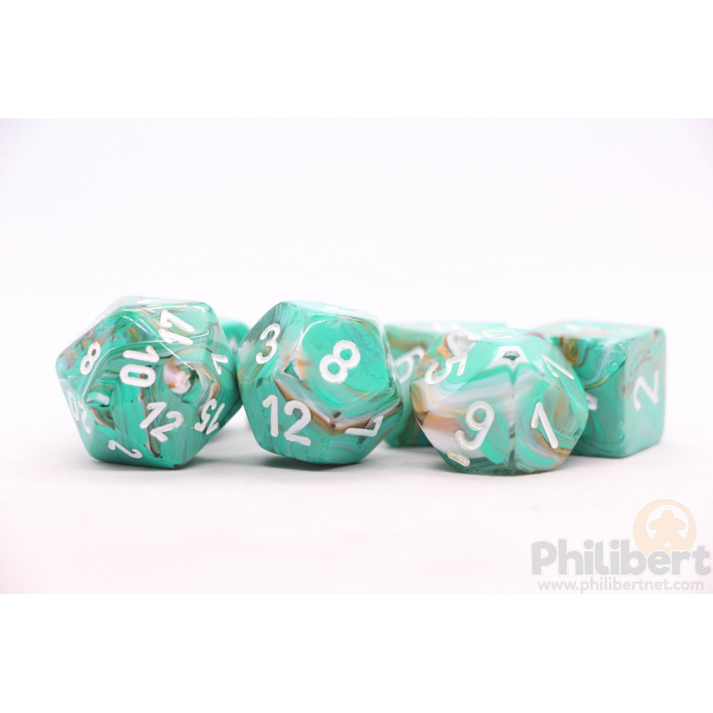 Set de 7 Dés JDR Chessex : Marble