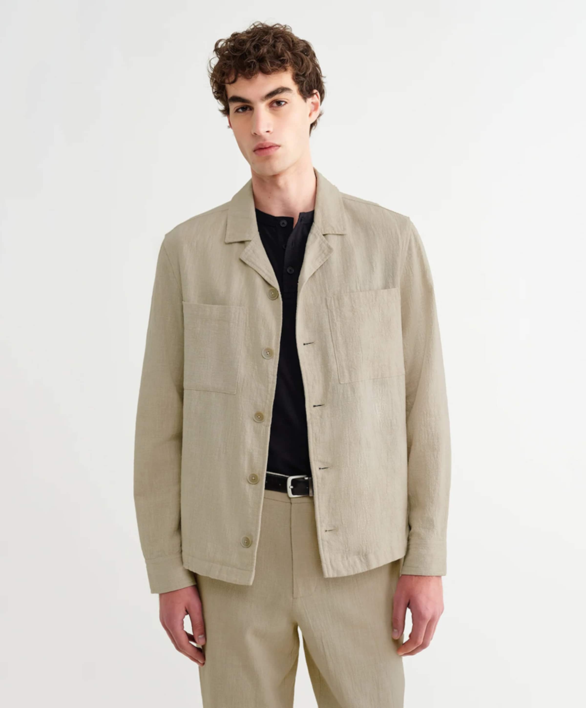 Wax London Heren overshirt beige