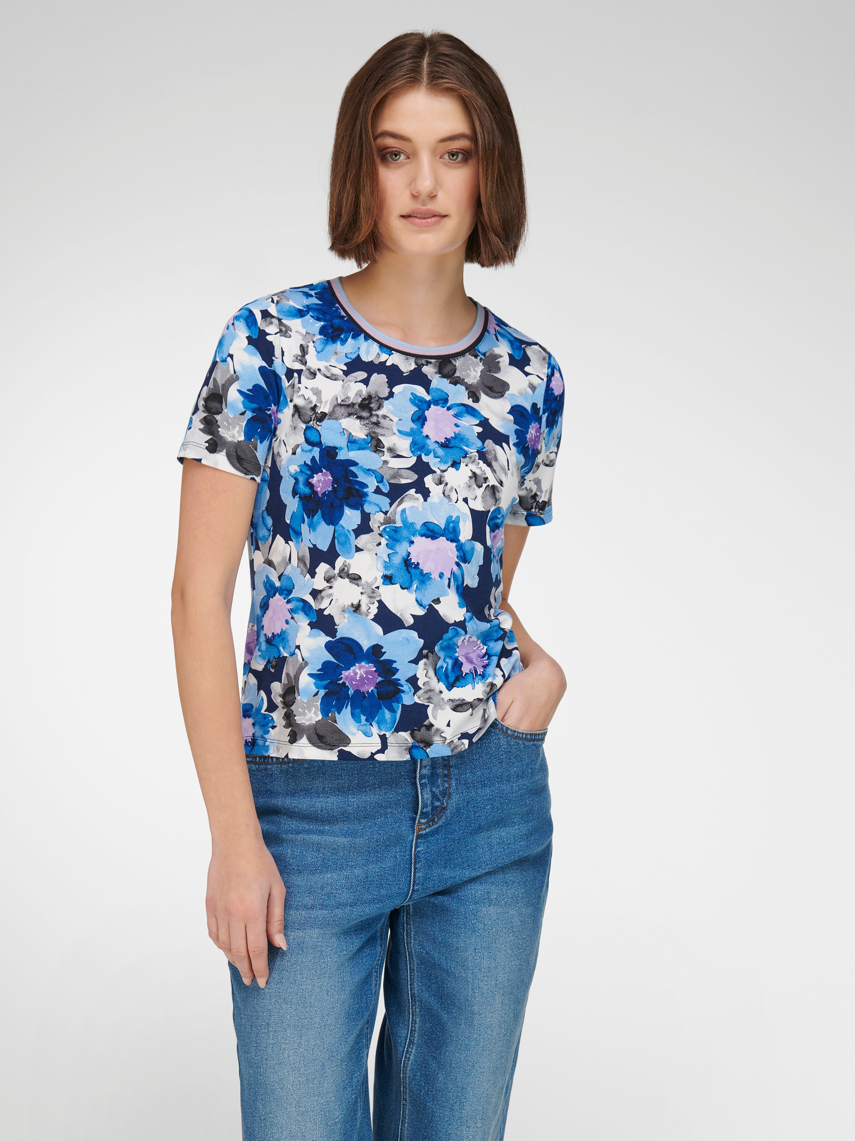 Rundhals-Shirt mit 1/2-Arm
