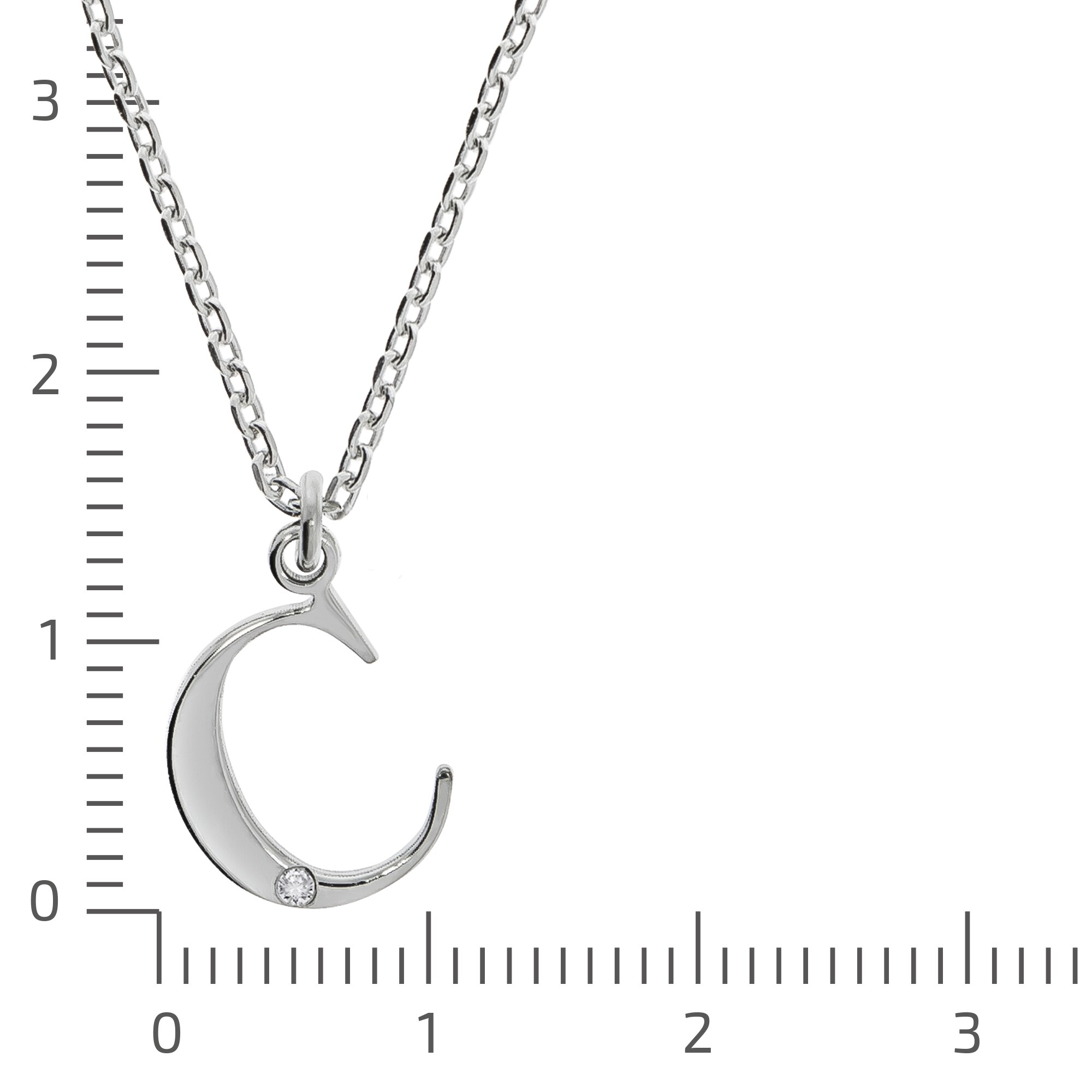 Diamonds by Ellen K. Halskette Silber 925 mit 1x Diamant 0,008ct. Buchstabe C