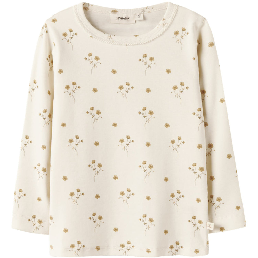 Køb Lil'Atelier Coconut Milk Flower Yellow Nmflayo Sig Ls Slim Top Lil