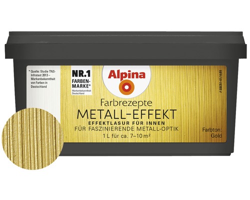 Alpina Color Recepten Effect Glaze Metallic Effect Goud 1 l