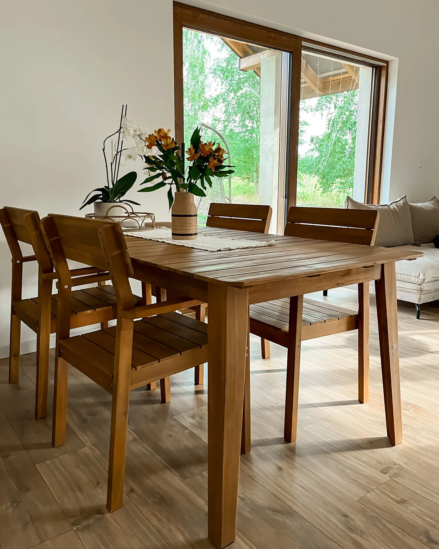 Tuinset 4-zits FORNELLI Acaciahout Bruin