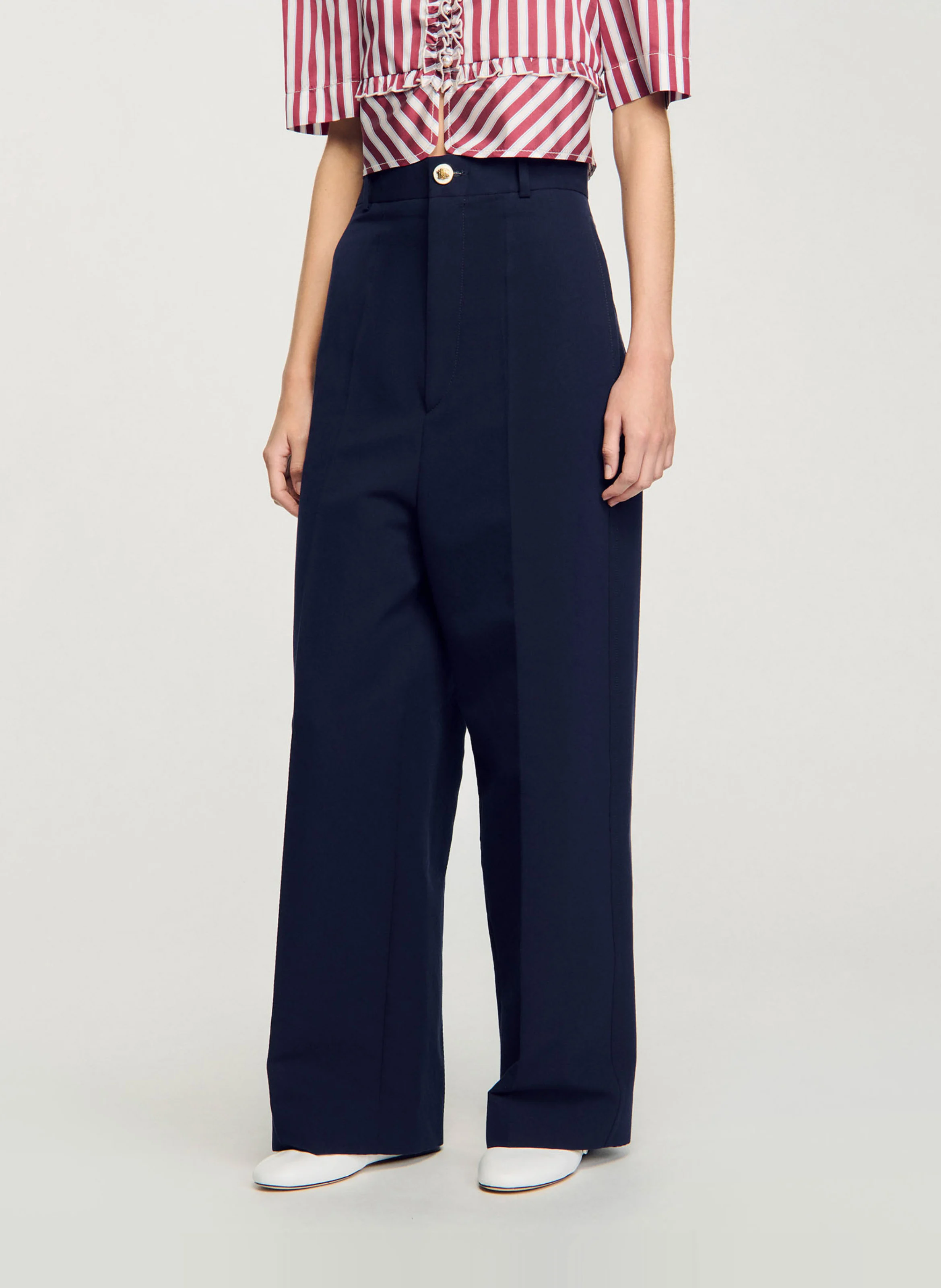 Pantalon de costume en coton mélangé | Bleu