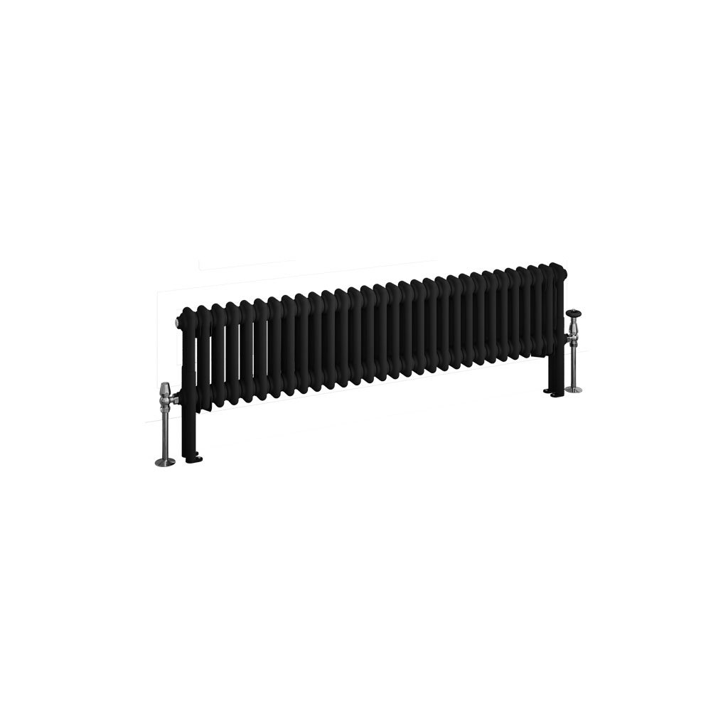 Eastbrook Imperia 2 koloms radiator 135x30cm 1048W zwart mat