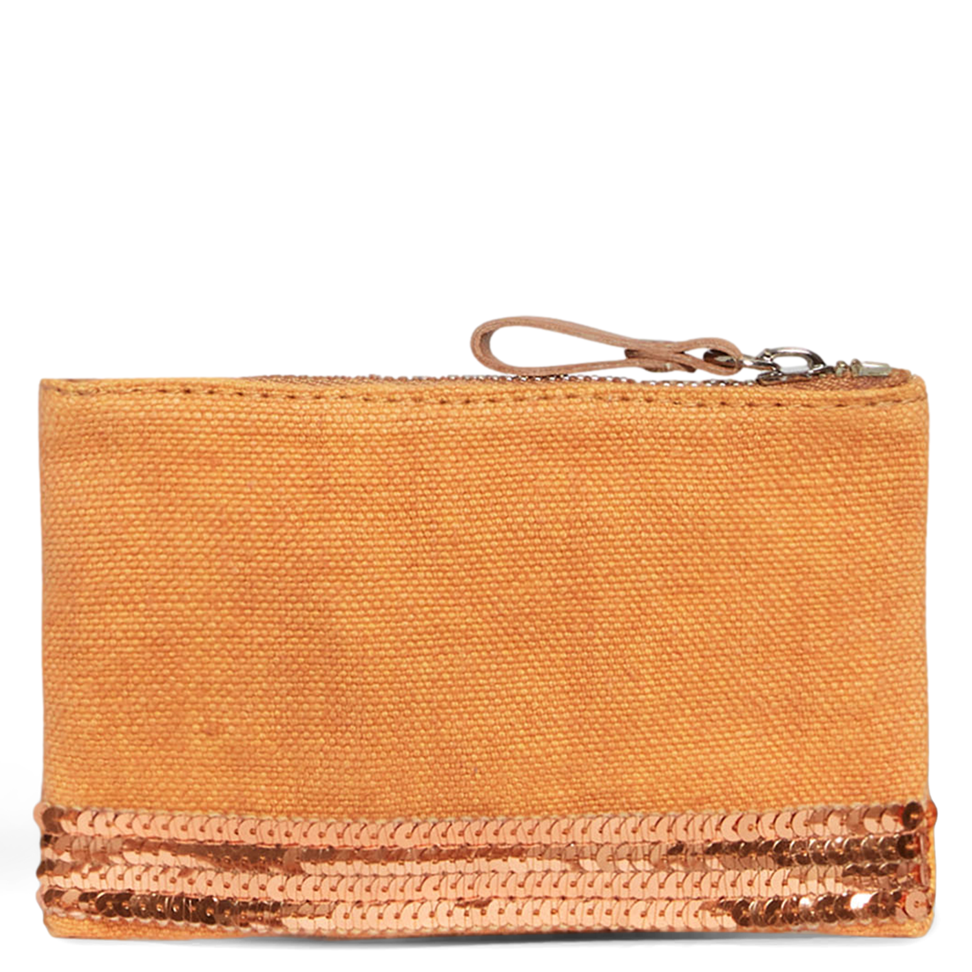 Trousse en lin et sequins | Jaune