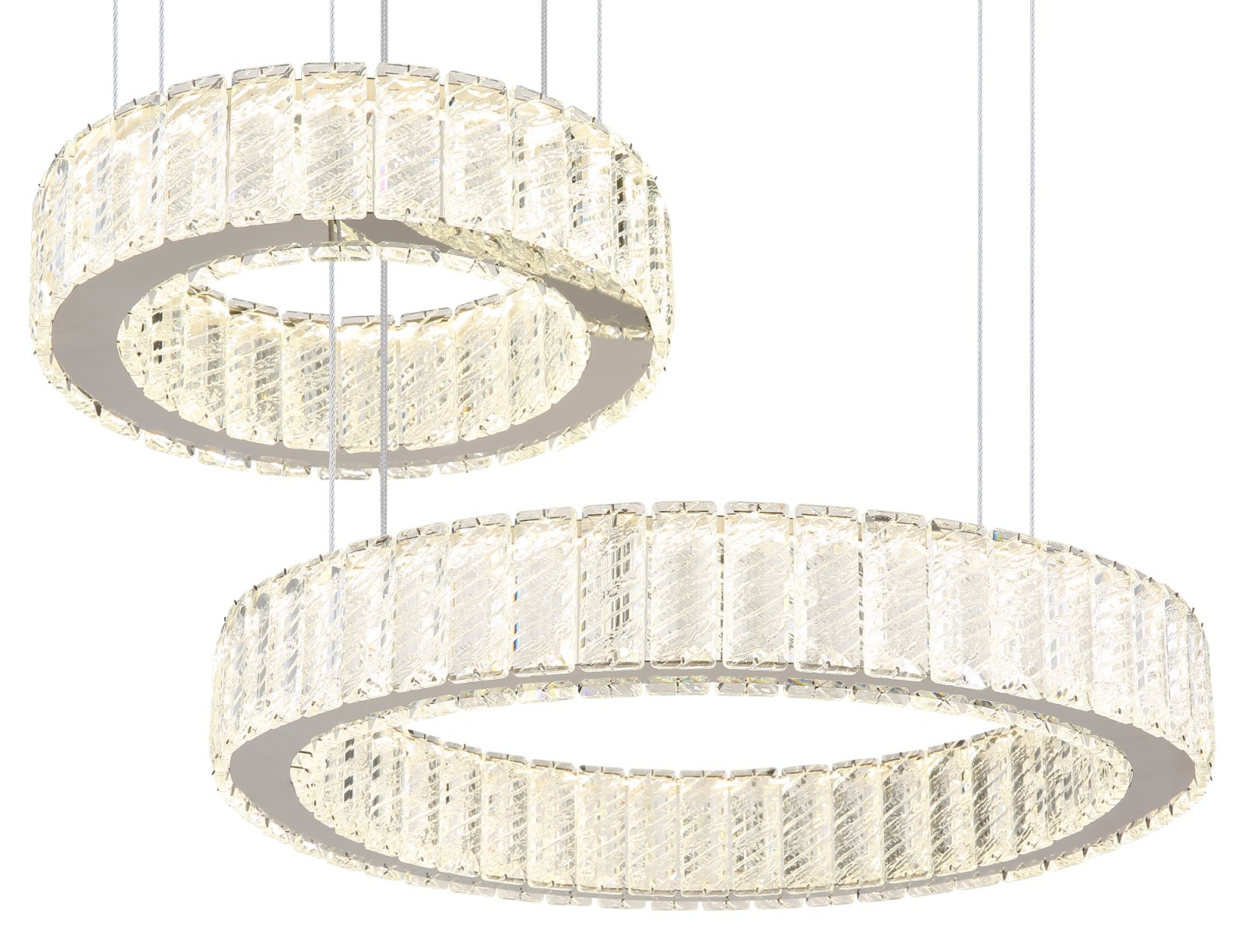 LED-Hängeleuchte - chromfarben-klar - K5 Kristalle - 120 cm