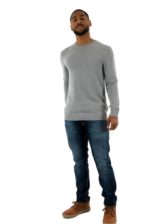 Pull leger tommy jeans slim essntls p6n grey htr