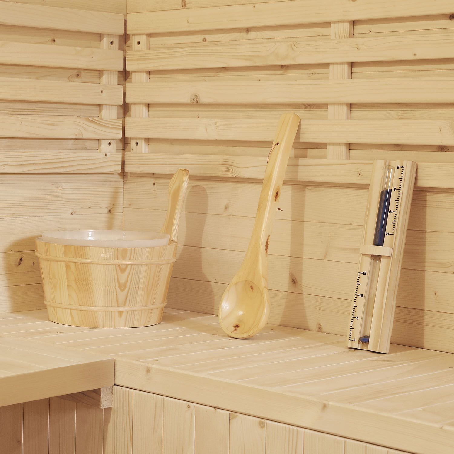 Artsauna Gartensauna Eldur mit Ofen, Licht & Zubehör – Holz Saunahaus für 4 Personen – Outdoor Sauna
