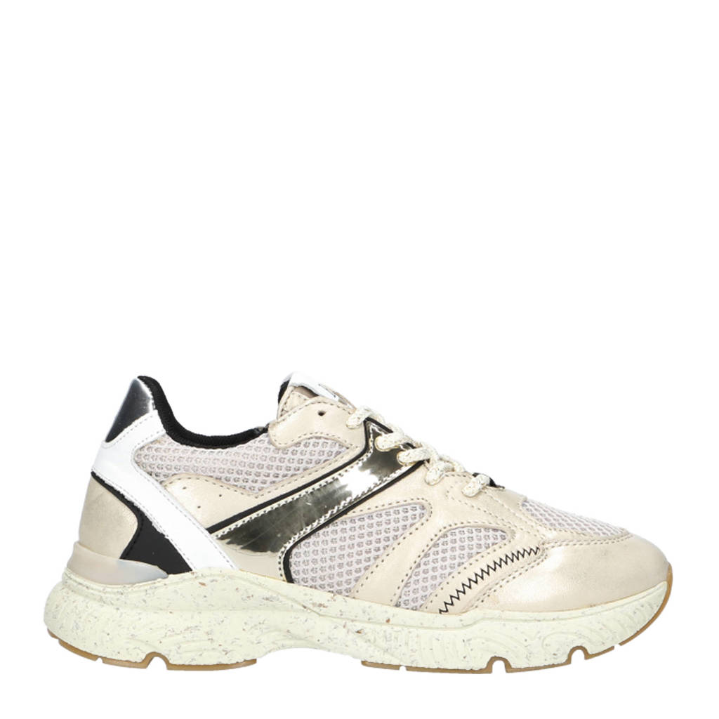 Hip chunky leren sneakers zilver
