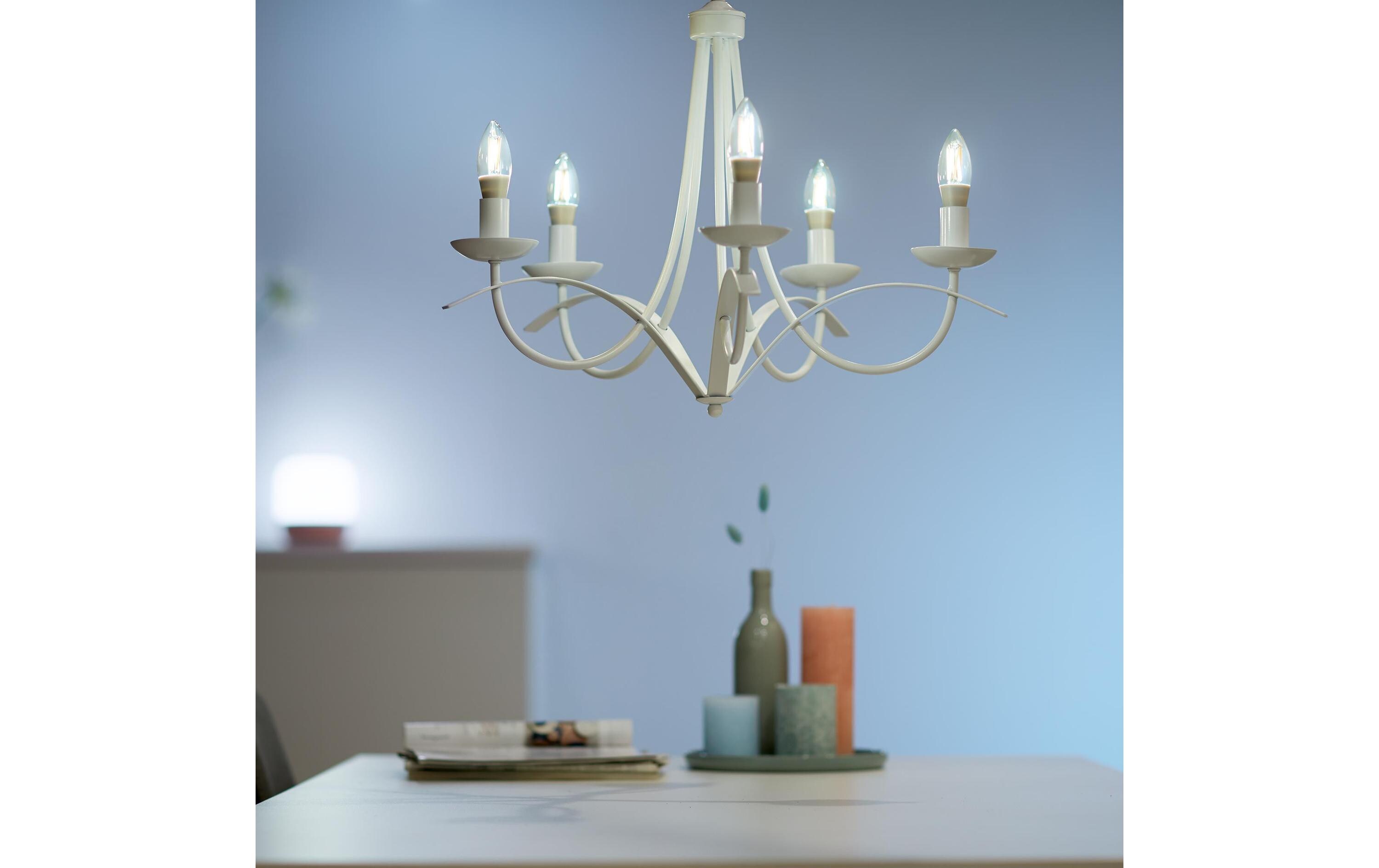 Leuchtmittel 4.9W (25W) E14 B35 Filament Amber EinzelpackSmartes Leuchtmittel, verbindbar über Bluetooth, Matter, WLAN