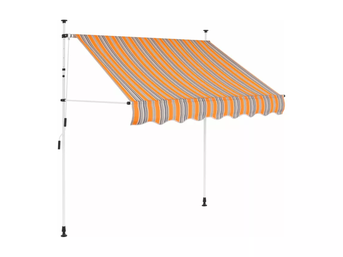 Auvent rétractable manuel 100 cm Rayures jaunes et bleues