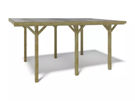 Carport, abri de voiture 3,04x5,12 m - 15,56 m2 - couverture PVC  - CAR10PVCTR - ALTANKA