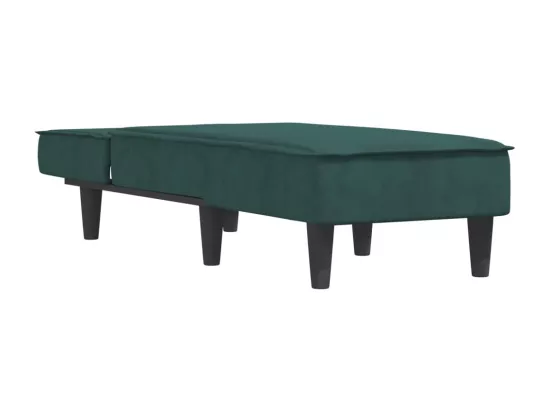 Prolenta Premium - Chaise longue vert foncé velours