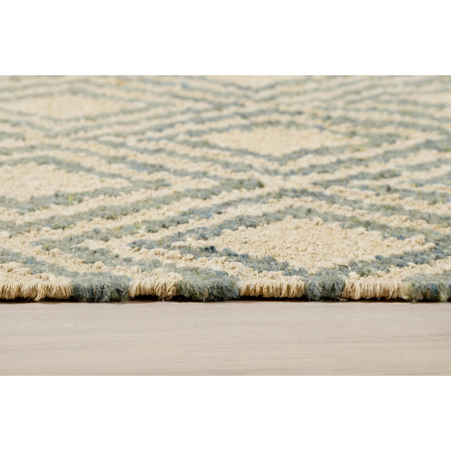 Green Looop Handweb-Teppich Lyon grün beige