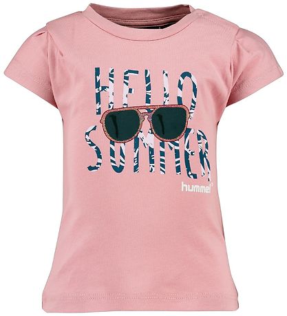 Hummel T-Shirt - HMLLoralai - LyseRød m. Print