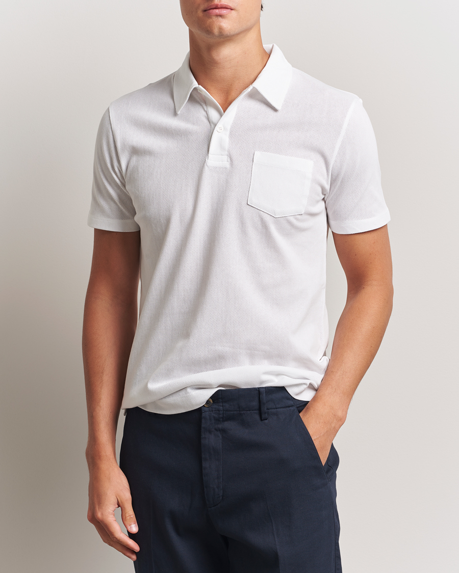 Sunspel Riviera Polo Shirt White