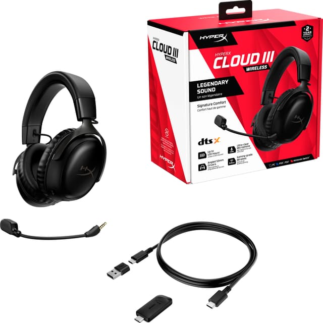HyperX Cloud III Trådløse gaming høretelefoner (sort)