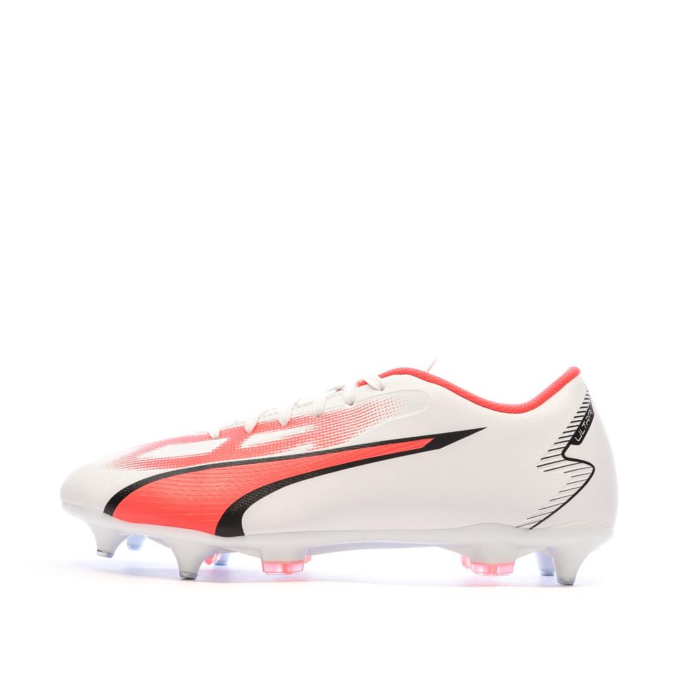 Puma Chaussures de Foot Blanc/Rouge Homme Puma Ultra Play MxSG