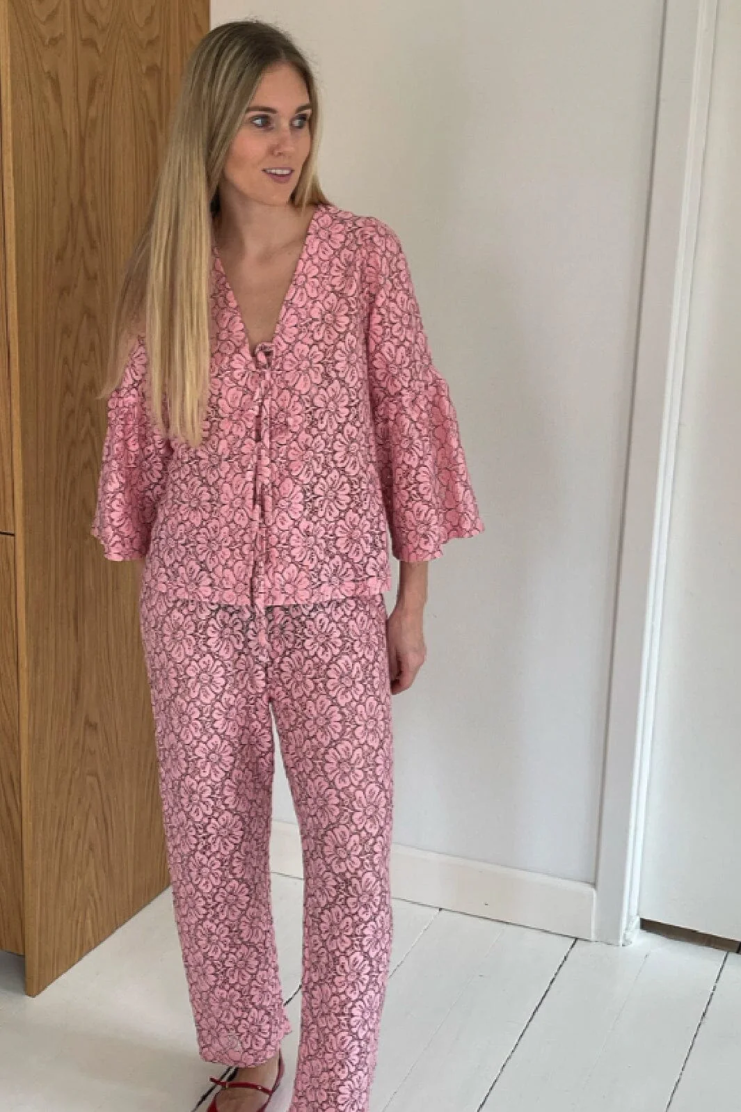 Sissel Edelbo Asta Pants leftover lace pink